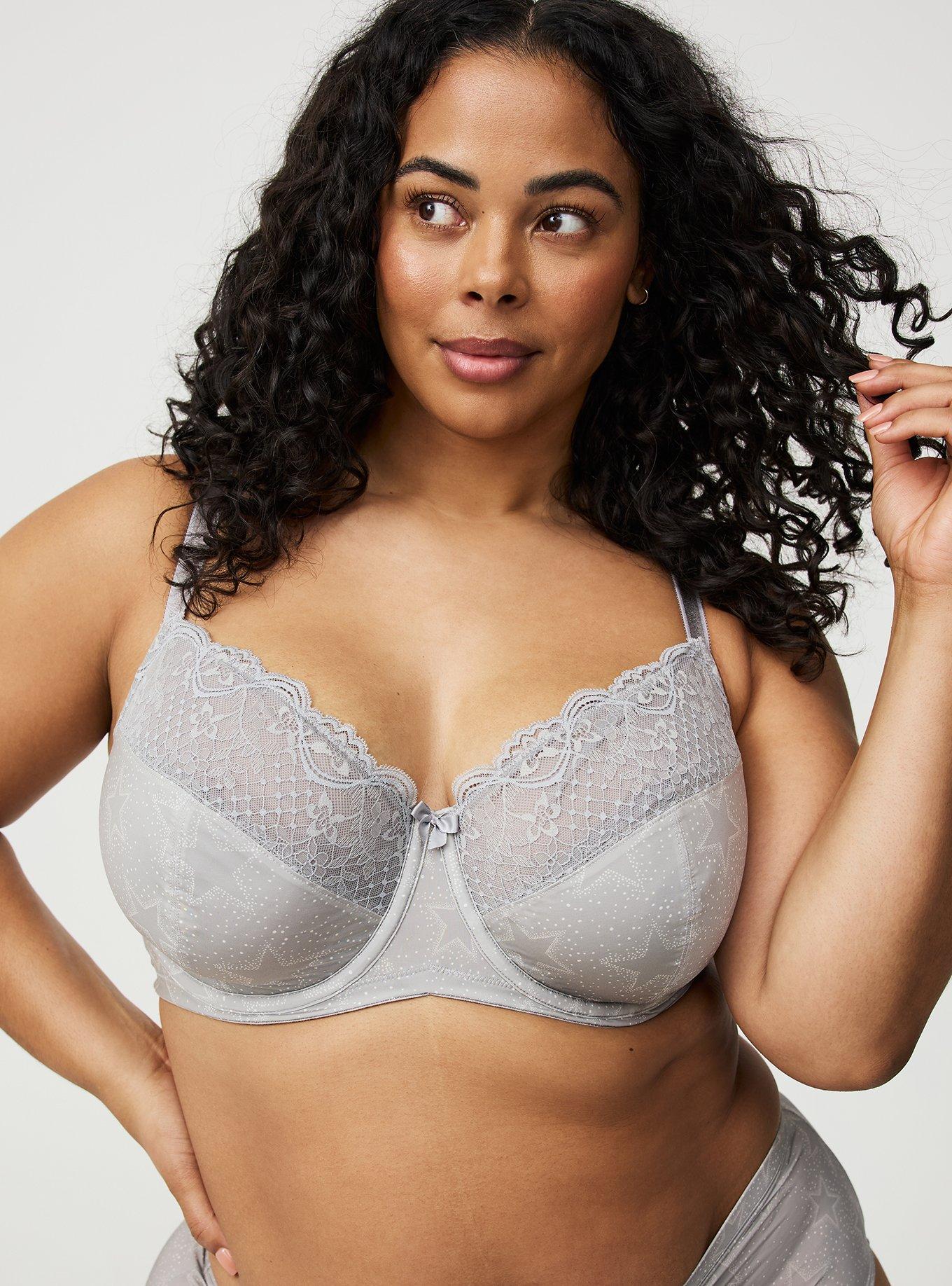Full-Coverage Unlined Bra, SPARKLE STARS FORMAL GREY, hi-res