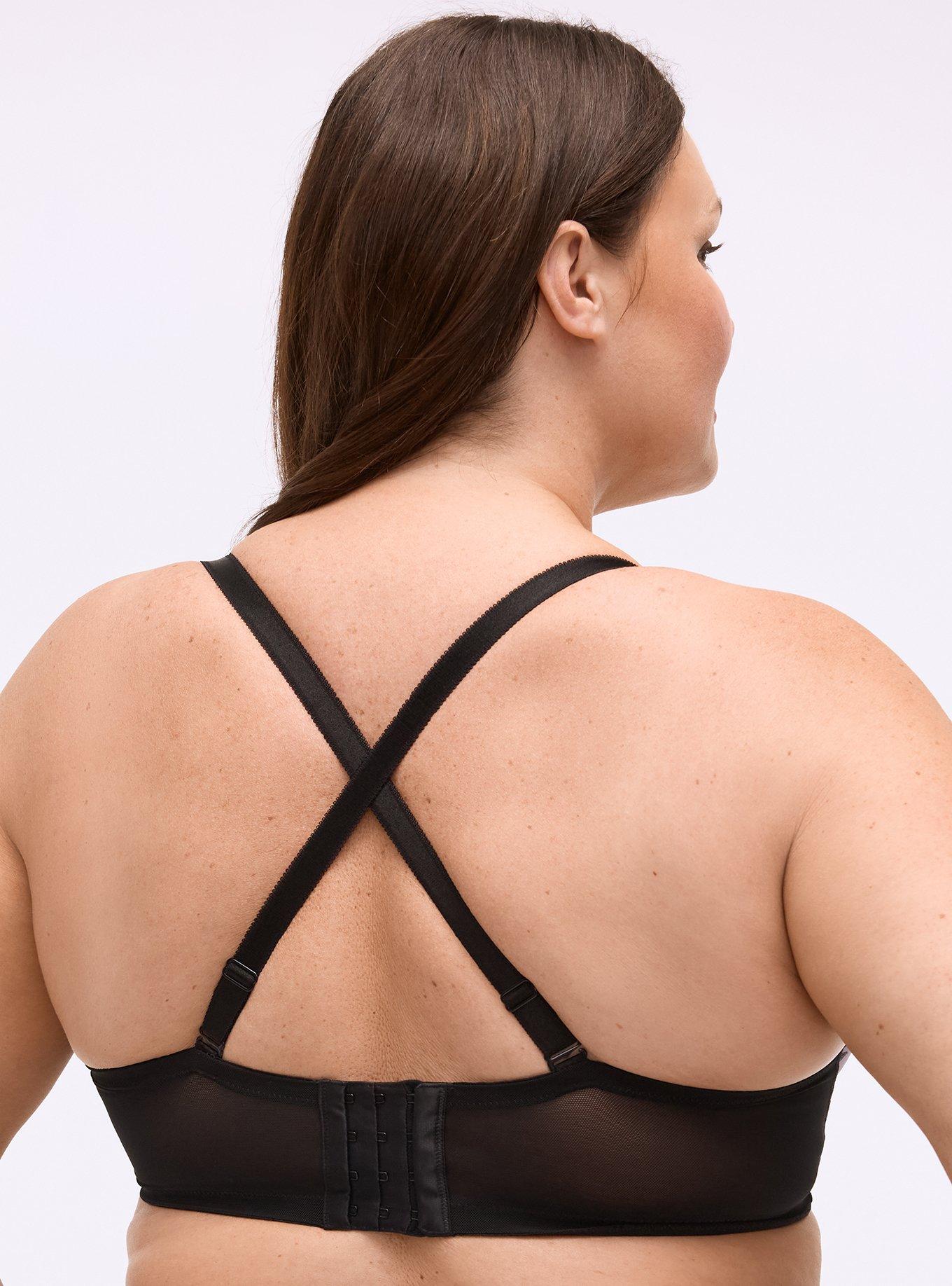 Full Coverage Unlined Lace Trim Bra, MOODY BOUQUETS FLORAL LAVENDER, alternate