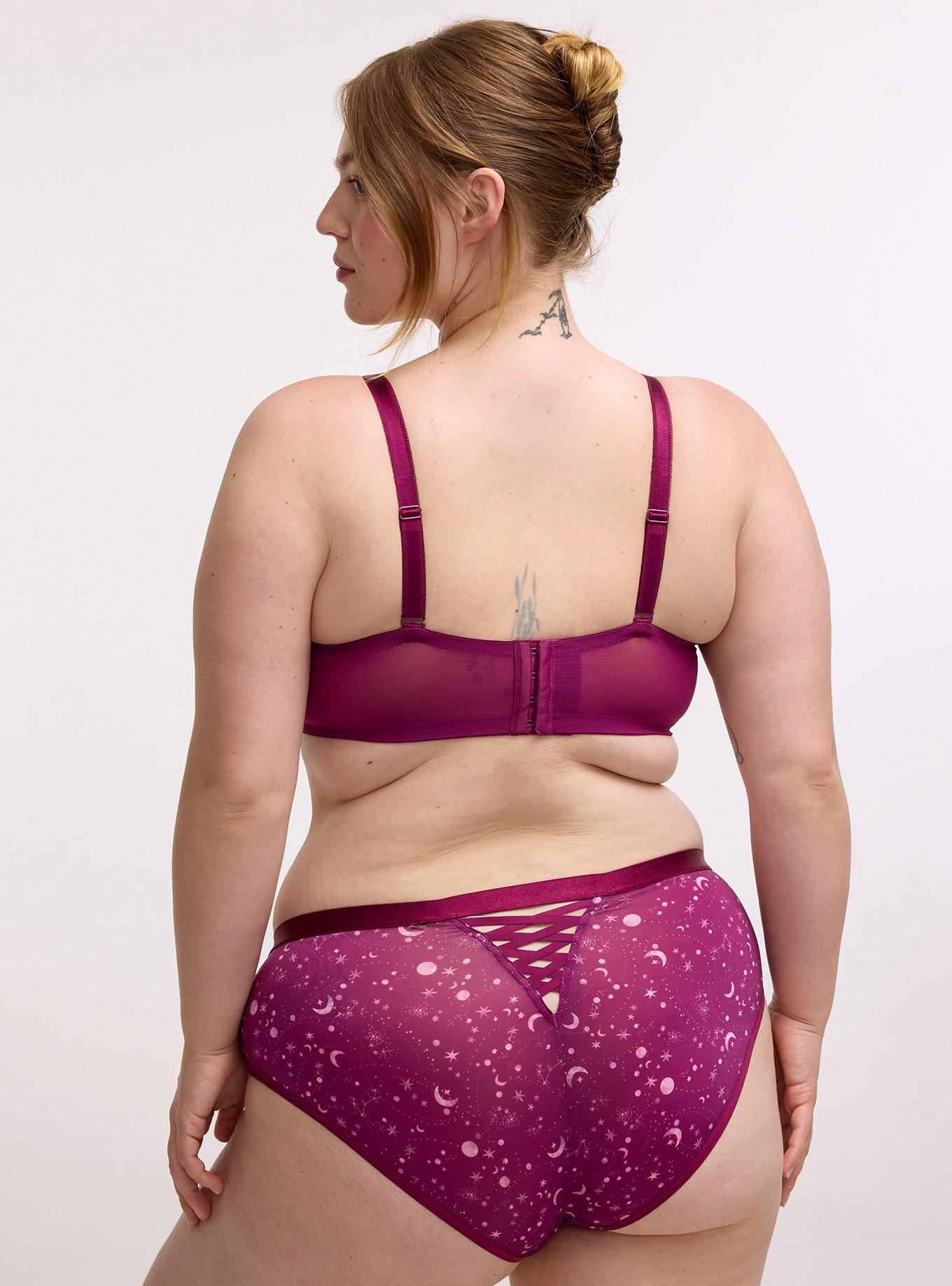 Full Coverage Unlined Lace Trim Bra, CELESTIAL GLOW PURPLE, alternate