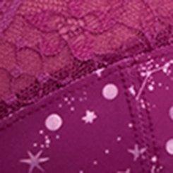 Full Coverage Unlined Lace Trim Bra, CELESTIAL GLOW PURPLE, swatch