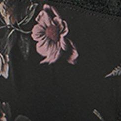 Plus Size Full Coverage Unlined Lace Trim Bra, SKULL FOREST FLORAL BLACK, swatch