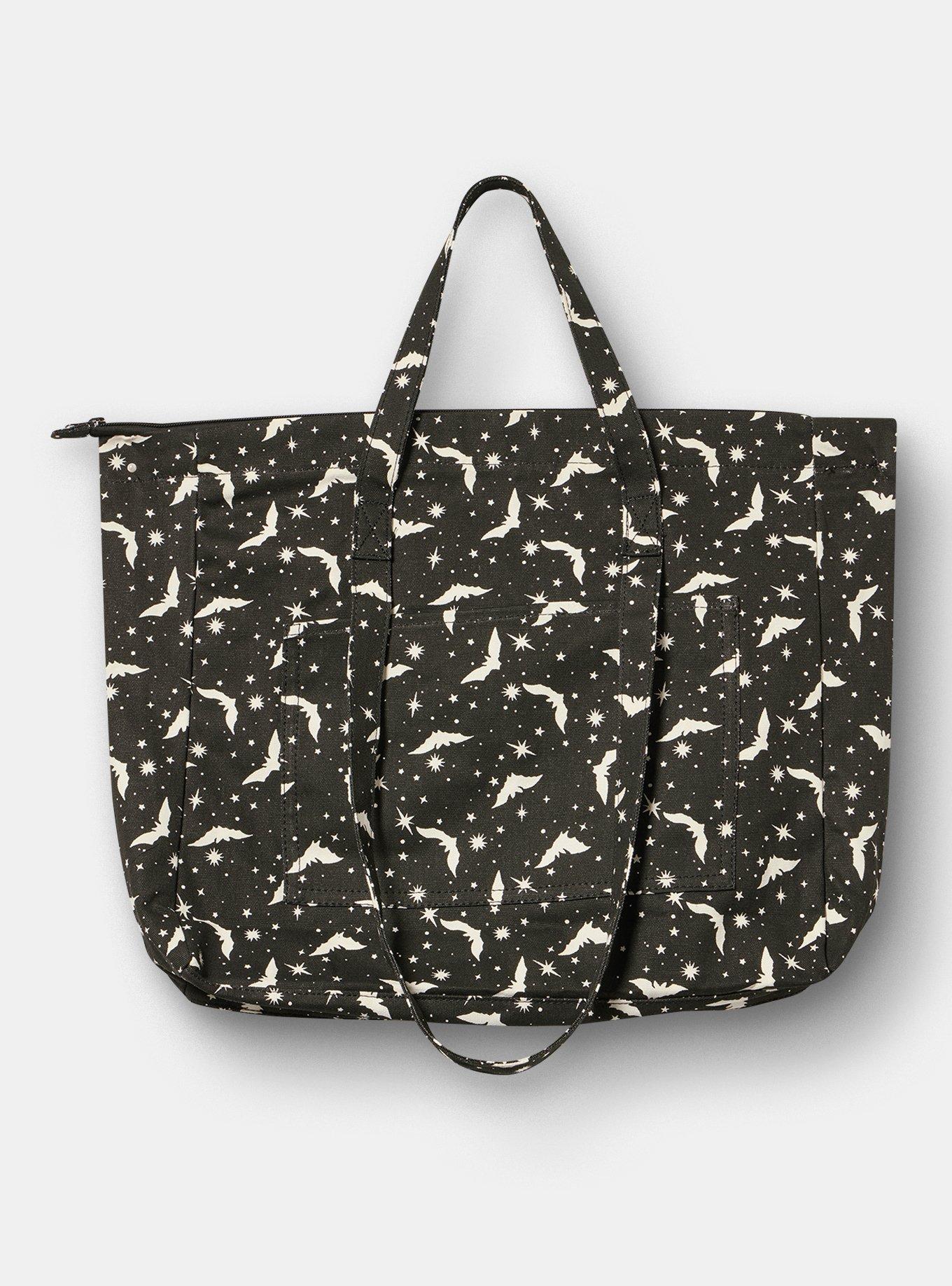 Denim Tote Bag, BATS DEEP BLACK, hi-res