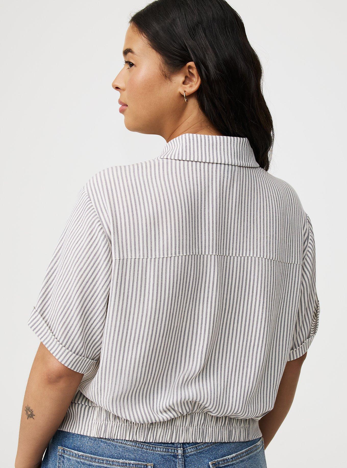 Crinkle Gauze Twist Front Shirt