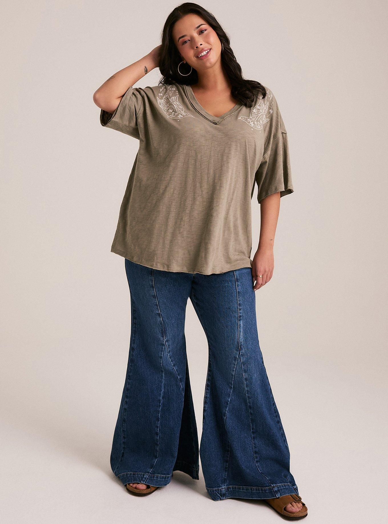 Festi Heritage Slub V-Neck Tee, FLYING DOVE VETIVER, alternate