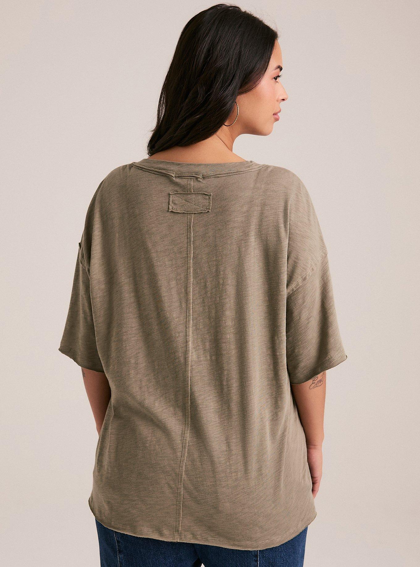 Festi Heritage Slub V-Neck Tee, FLYING DOVE VETIVER, alternate