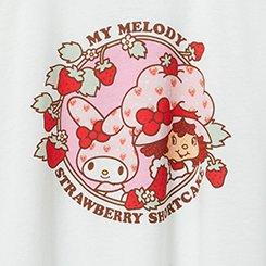 Plus Size Strawberry Shortcake x My Melody Cotton Crop Raglan Tee, BLANC DE BLANC, swatch