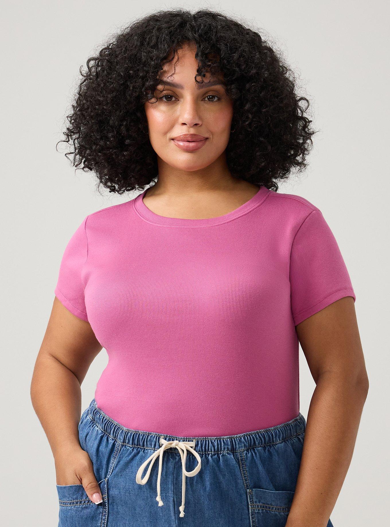 Heritage Rib Crew Tee, RED VIOLET, alternate