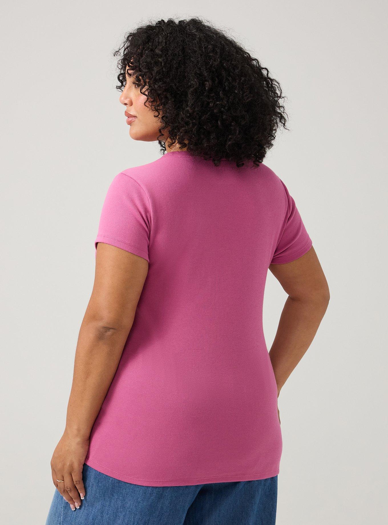 Heritage Rib Crew Tee, RED VIOLET, alternate