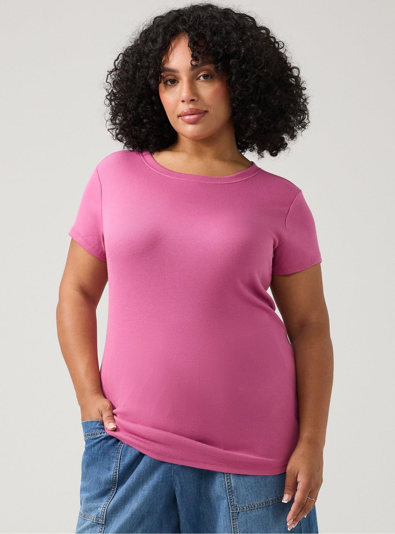 Heritage Rib Crew Tee, RED VIOLET, hi-res