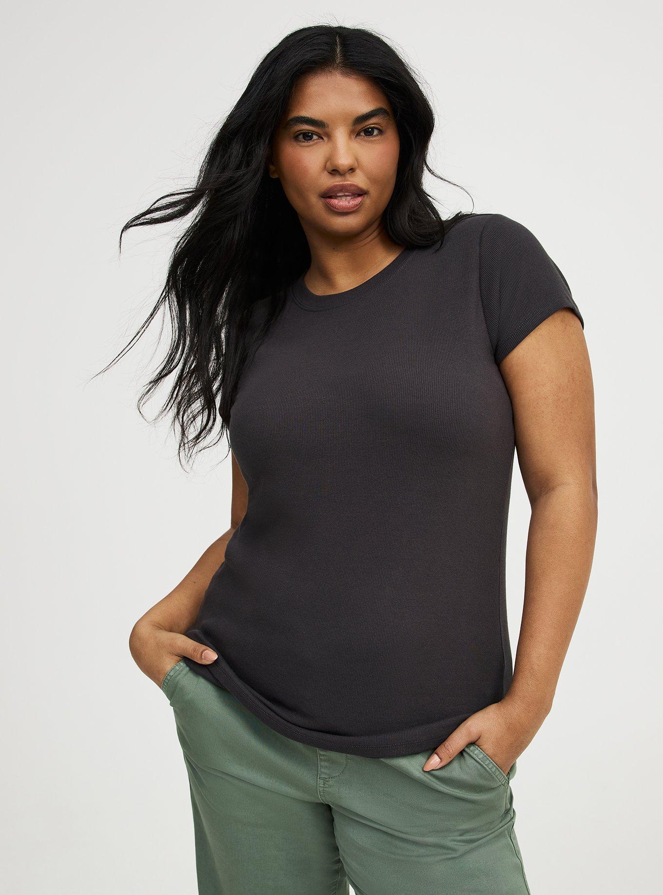 Plus Size Heritage Rib Crew Tee, PHANTOM, hi-res