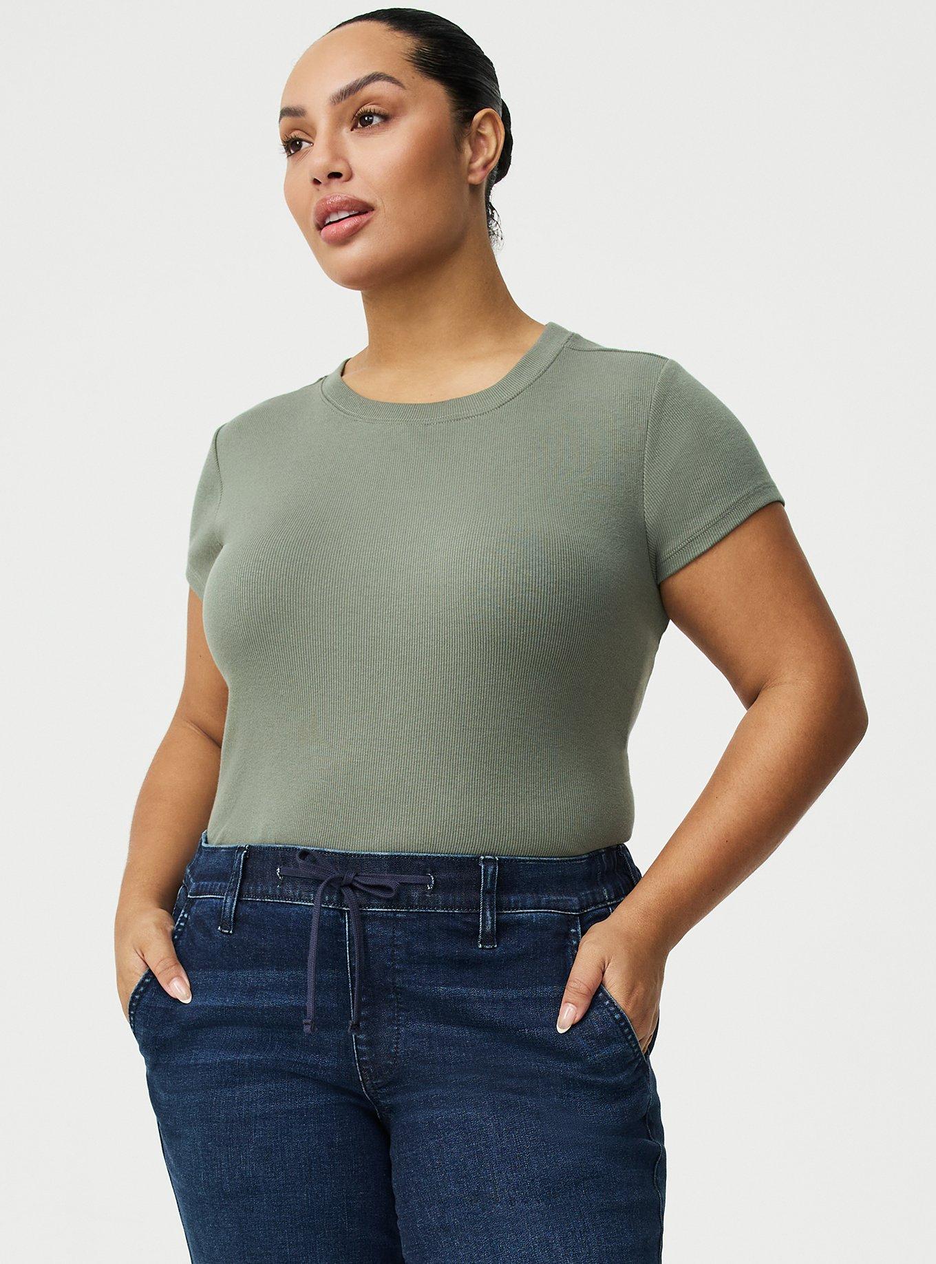 Heritage Rib Crew Tee, AGAVE GREEN, alternate