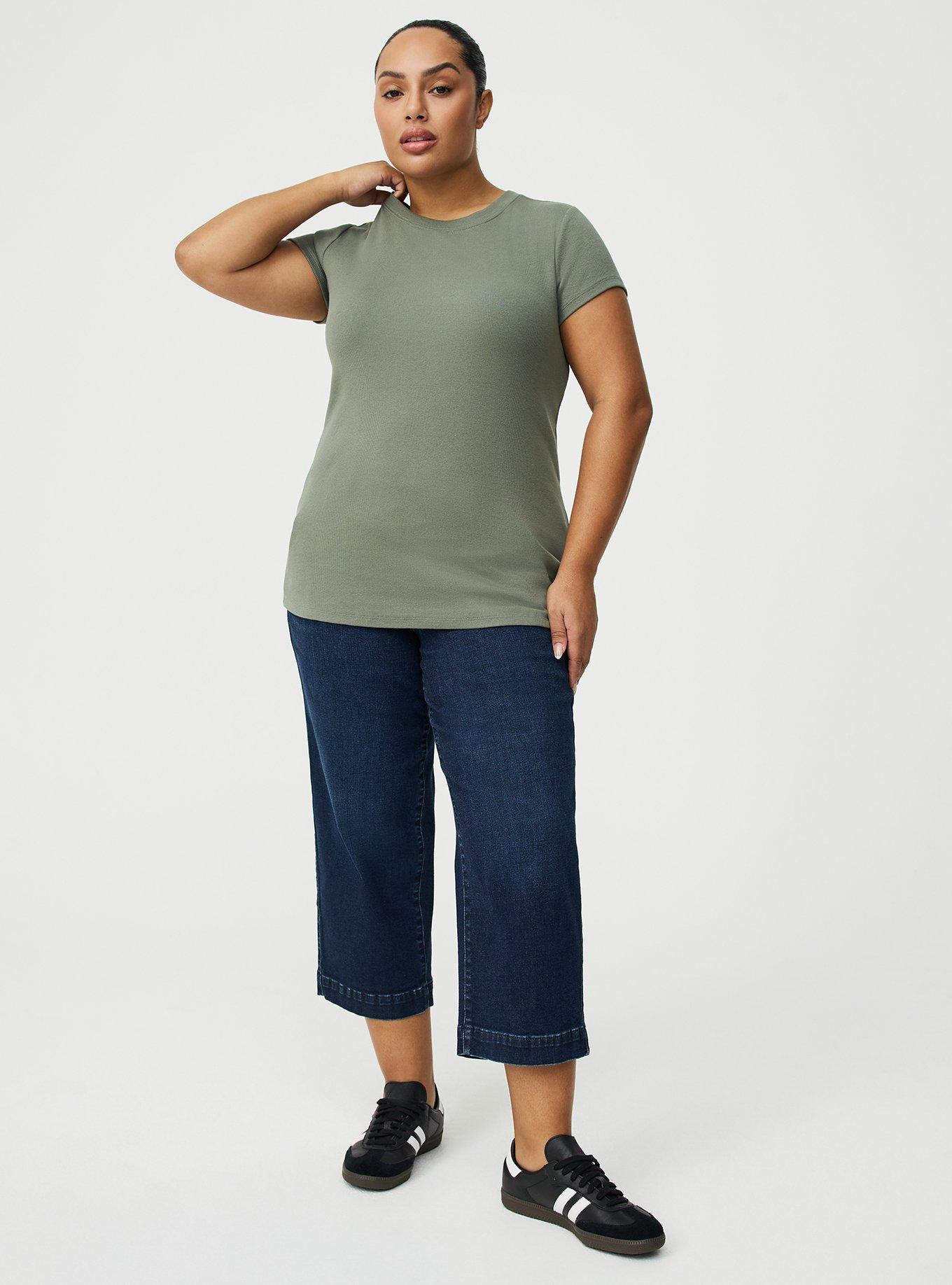 Heritage Rib Crew Tee, AGAVE GREEN, alternate