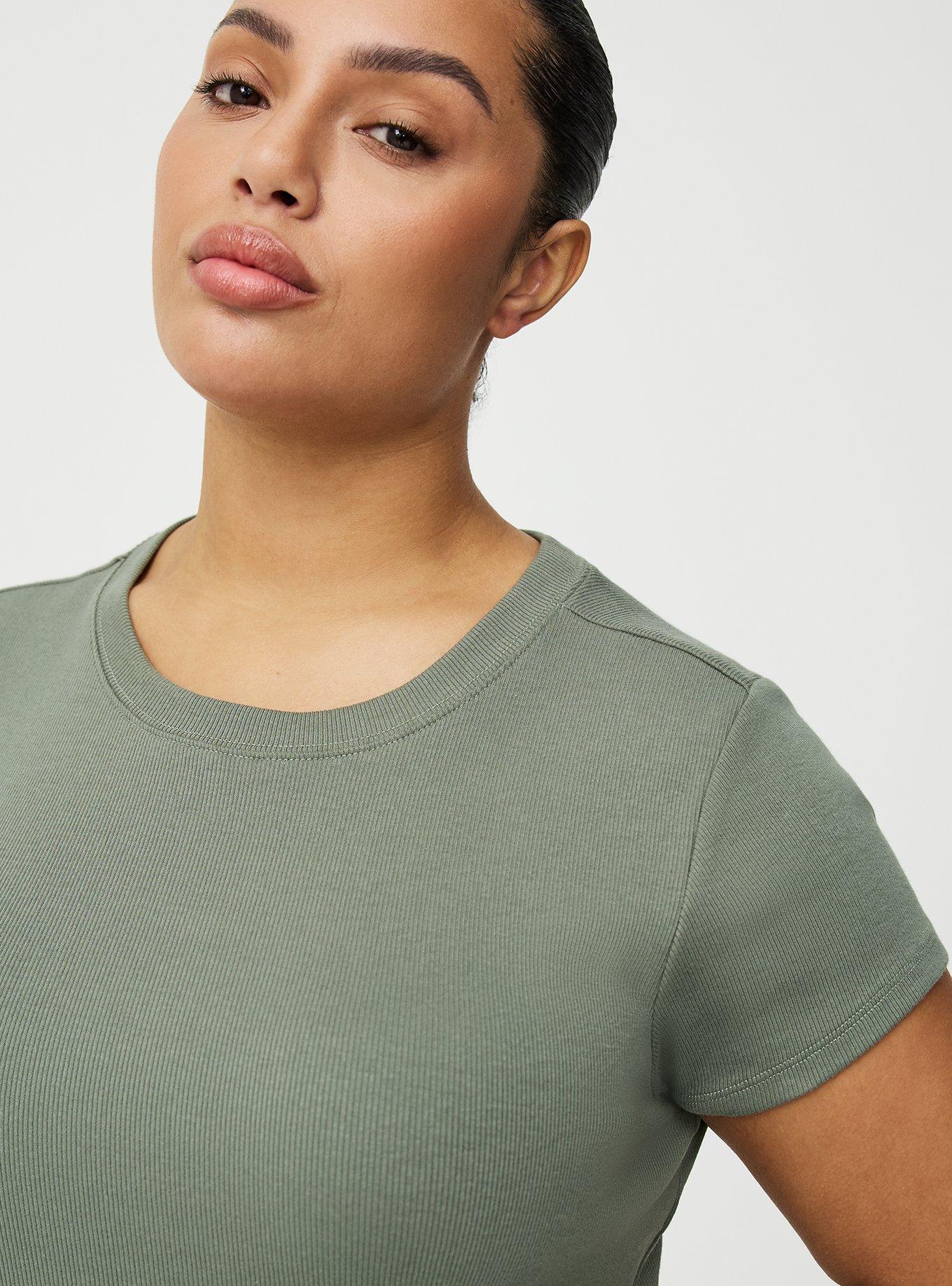 Heritage Rib Crew Tee, AGAVE GREEN, alternate