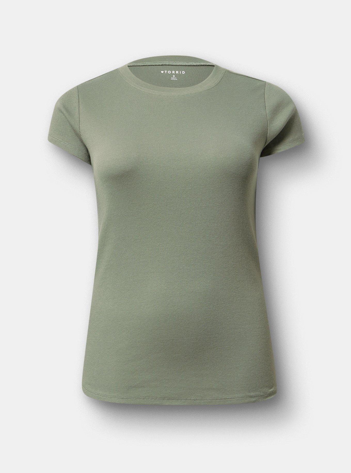 Heritage Rib Crew Tee, AGAVE GREEN, hi-res