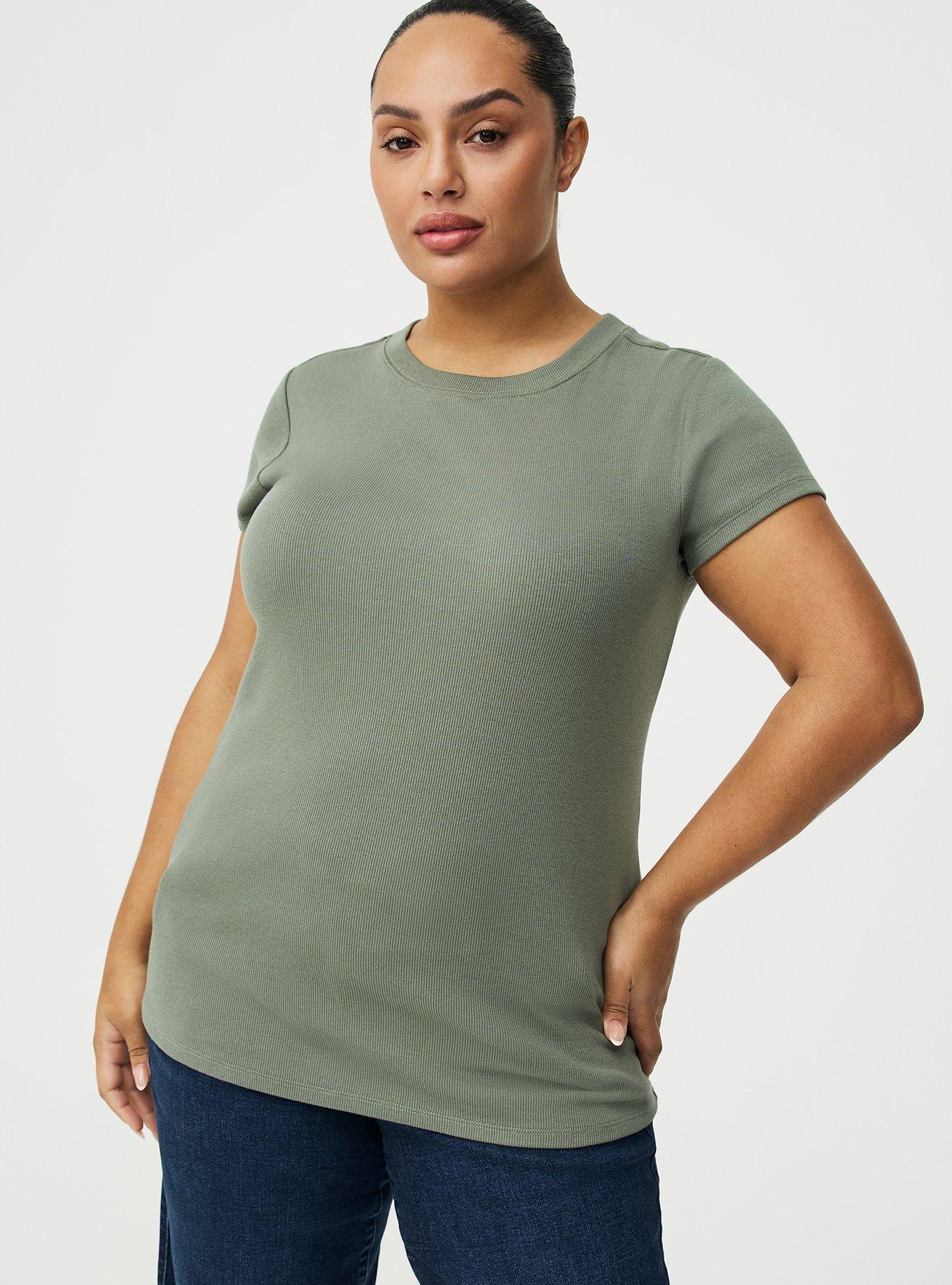 Heritage Rib Crew Tee, AGAVE GREEN, hi-res