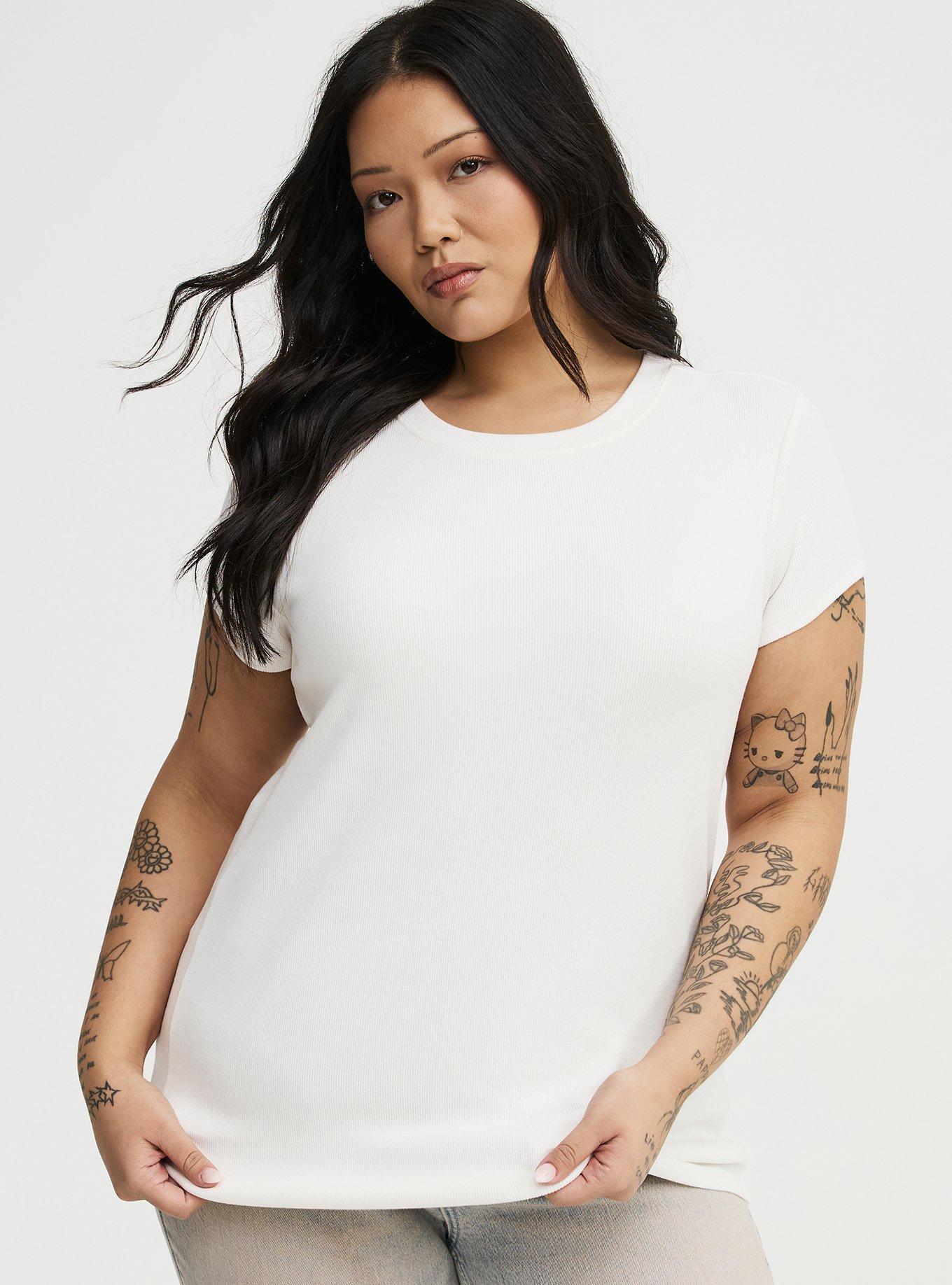 Heritage Rib Crew Tee, WHISPER WHITE, hi-res