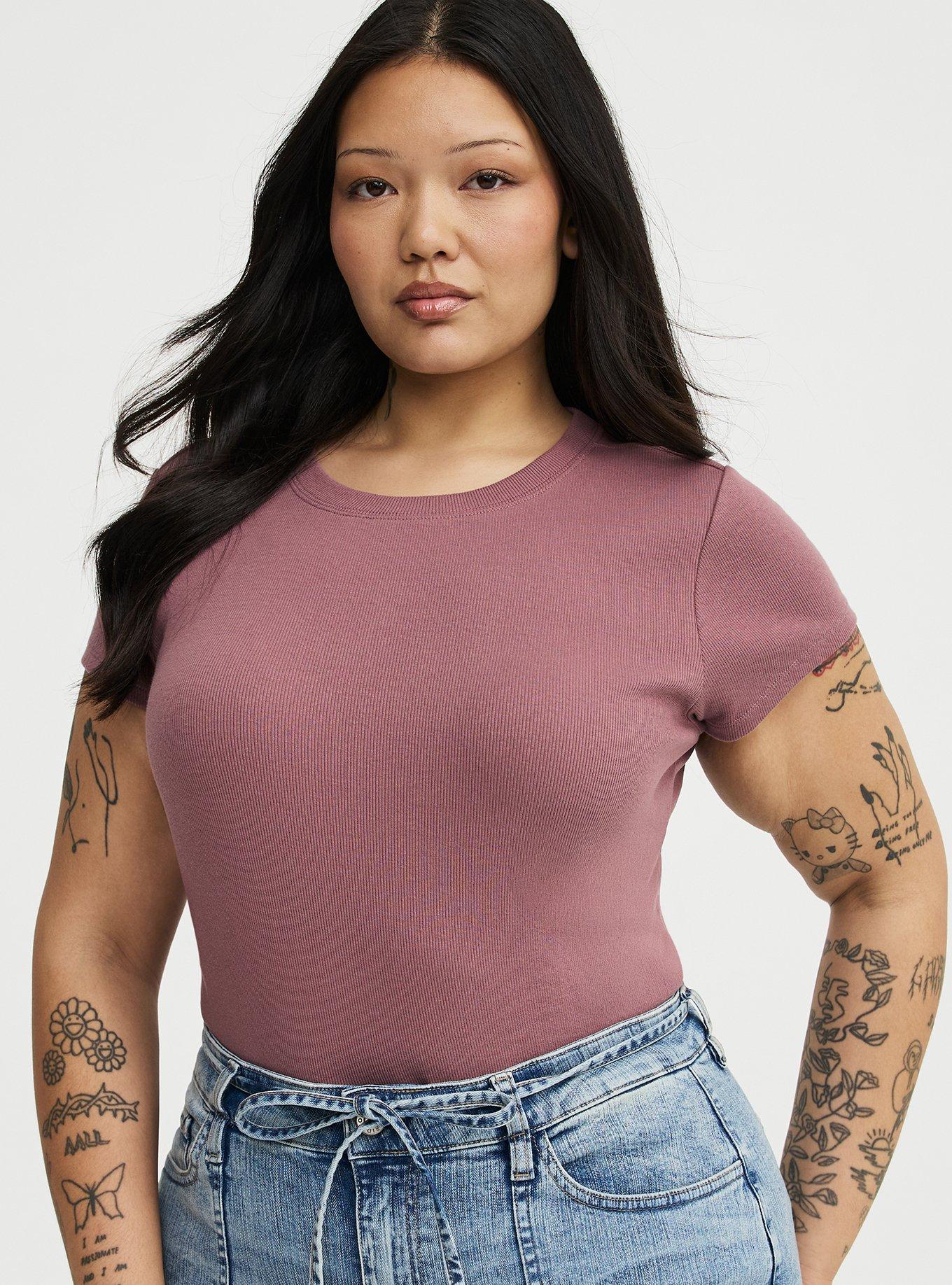 Heritage Rib Crew Tee, ROSE TAUPE, alternate