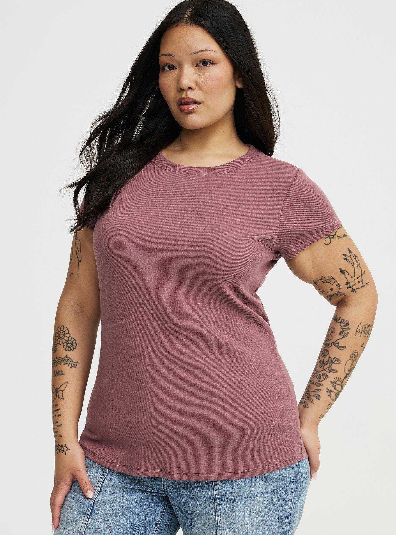 Heritage Rib Crew Tee, ROSE TAUPE, hi-res