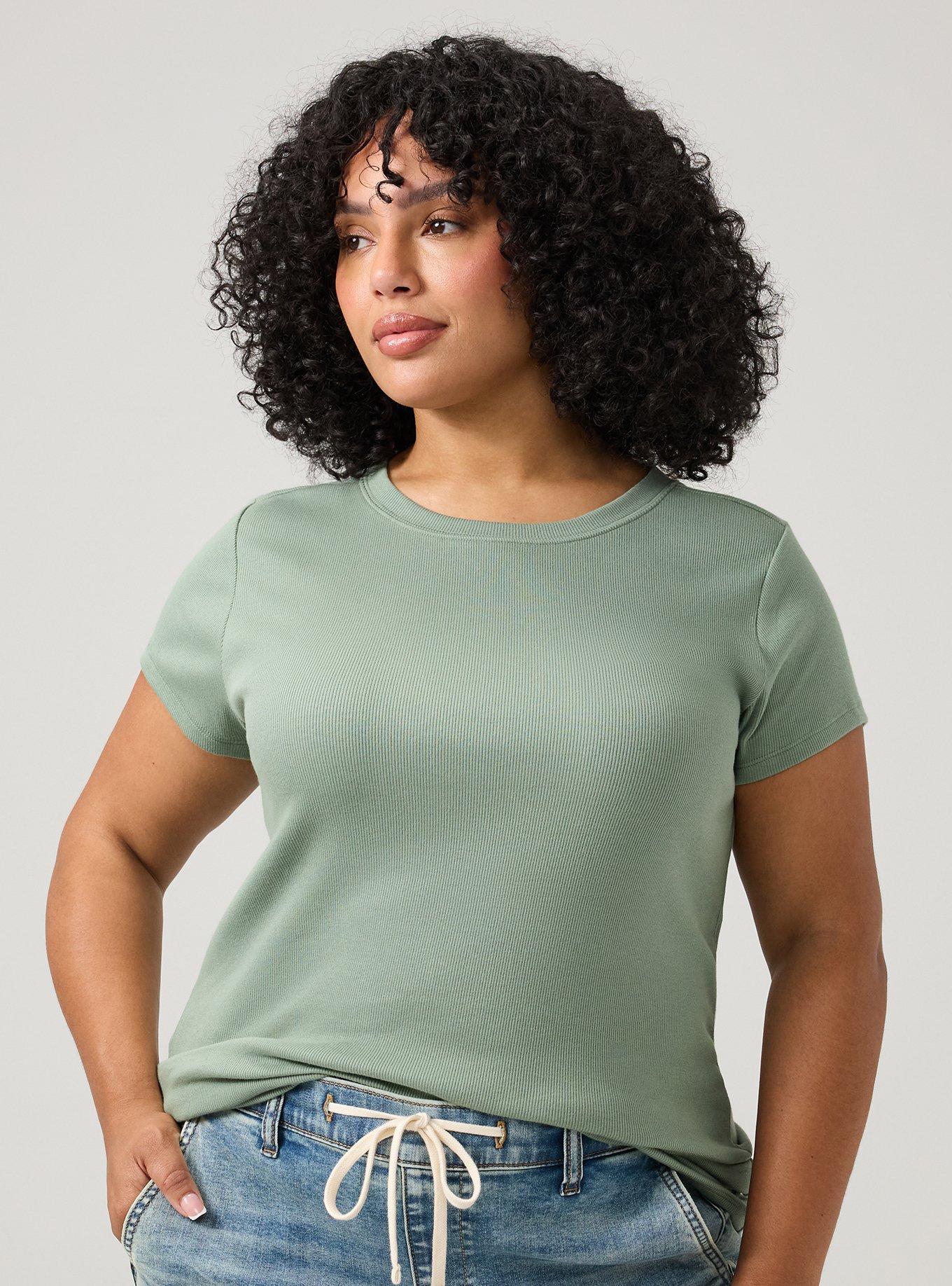 Heritage Rib Crew Neck Tee, HEDGE GREEN, alternate