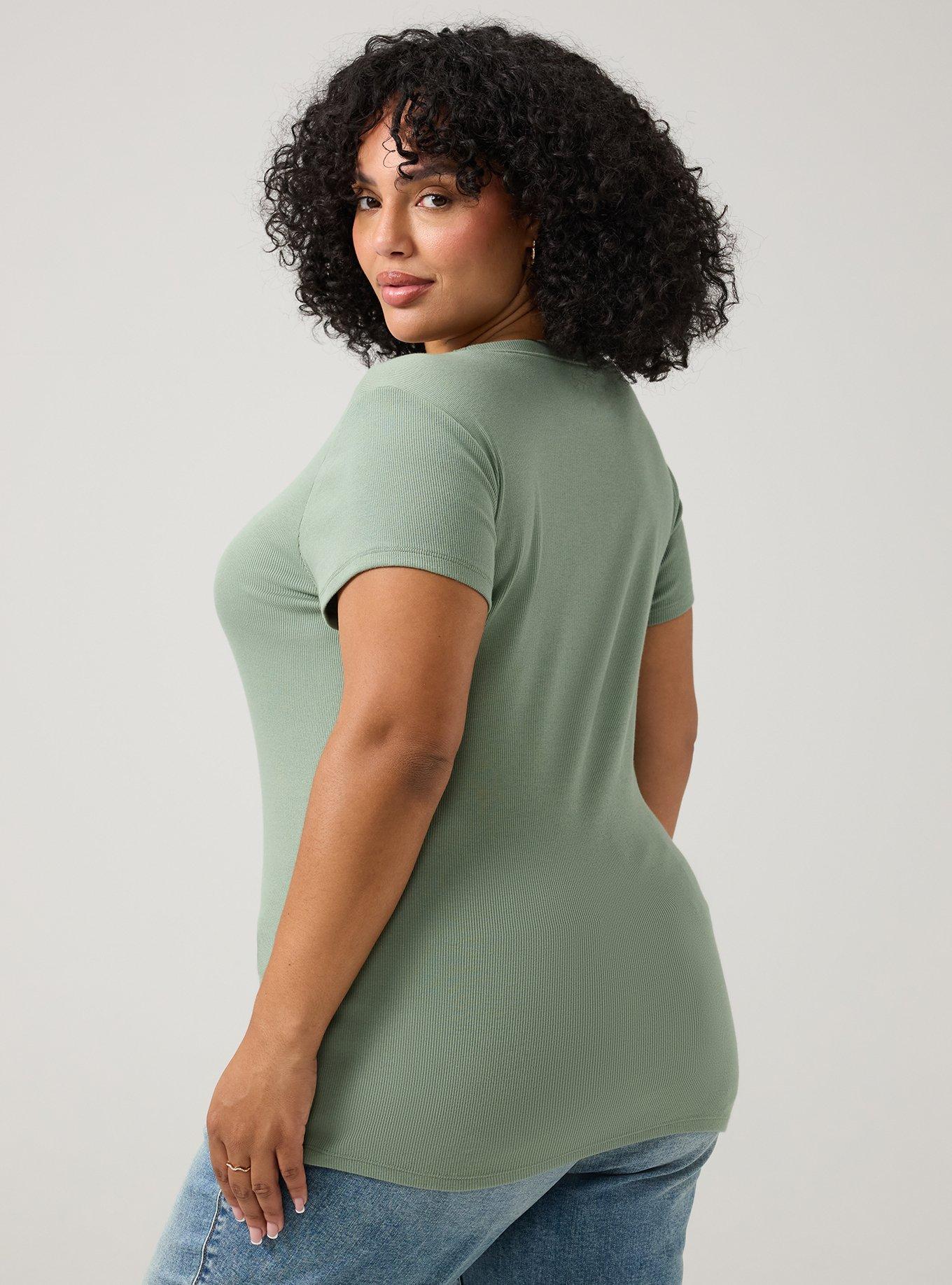 Heritage Rib Crew Neck Tee, HEDGE GREEN, alternate