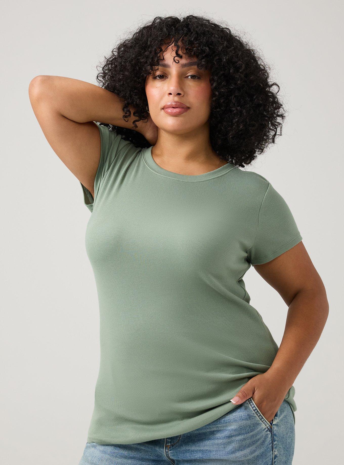 Heritage Rib Crew Neck Tee, HEDGE GREEN, hi-res