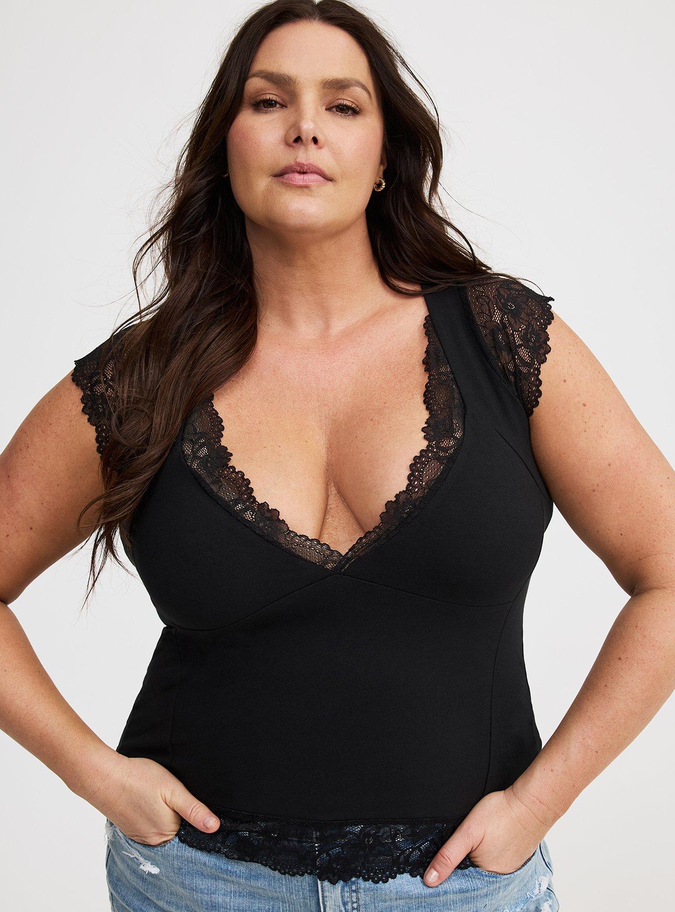 Foxy Sweetheart Lace-Trim Top