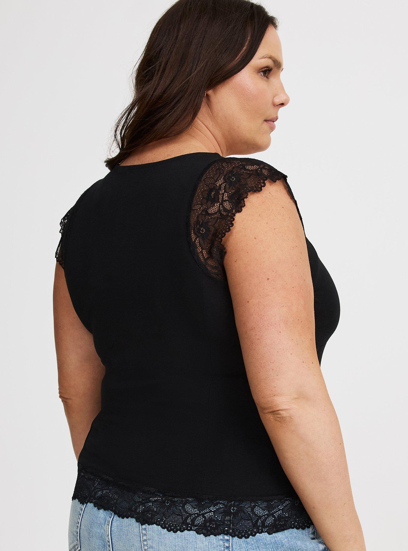 Foxy Sweetheart Lace-Trim Top