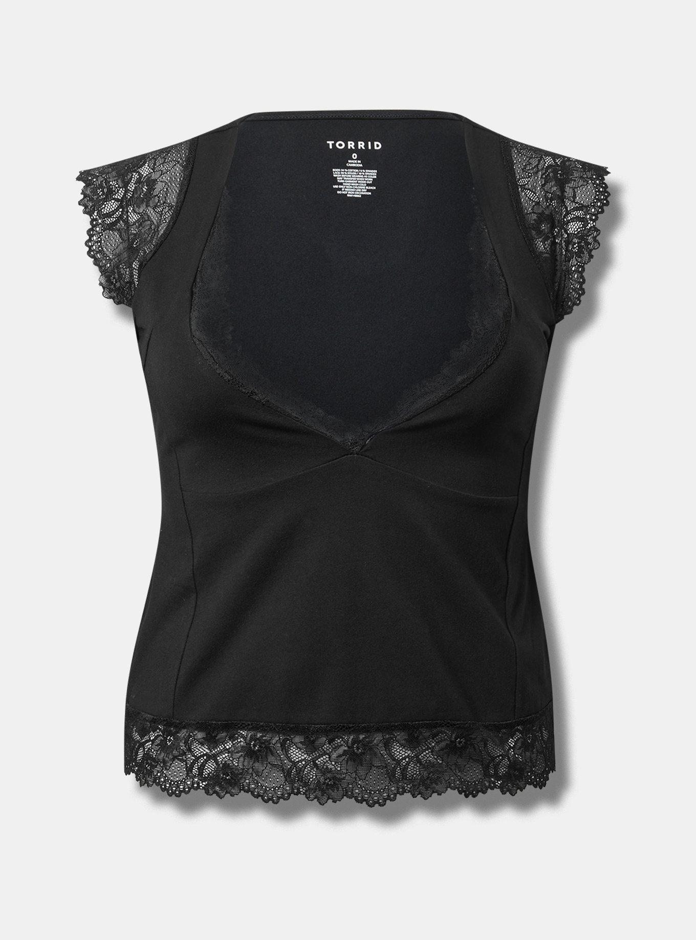 Foxy Sweetheart Lace-Trim Top