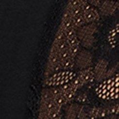 Foxy Sweetheart Lace-Trim Top, DEEP BLACK, swatch