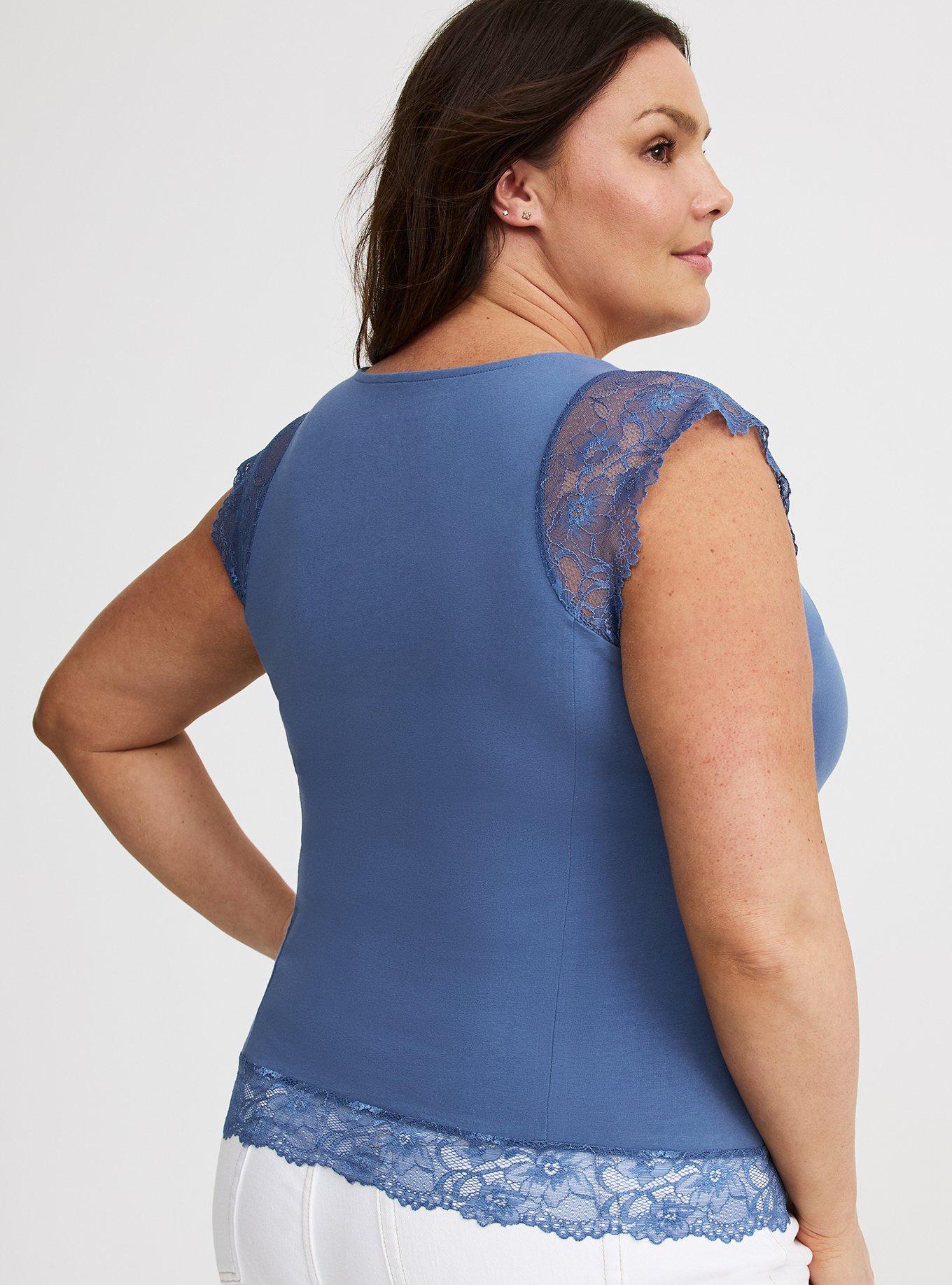 Foxy Sweetheart Lace-Trim Top