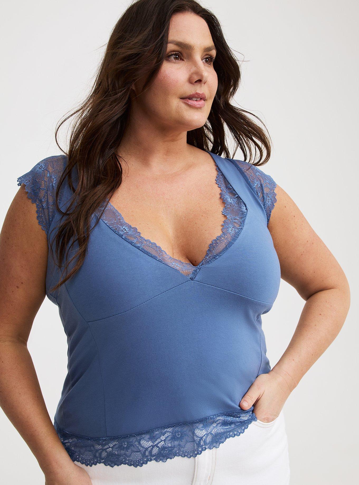 Foxy Sweetheart Lace-Trim Top