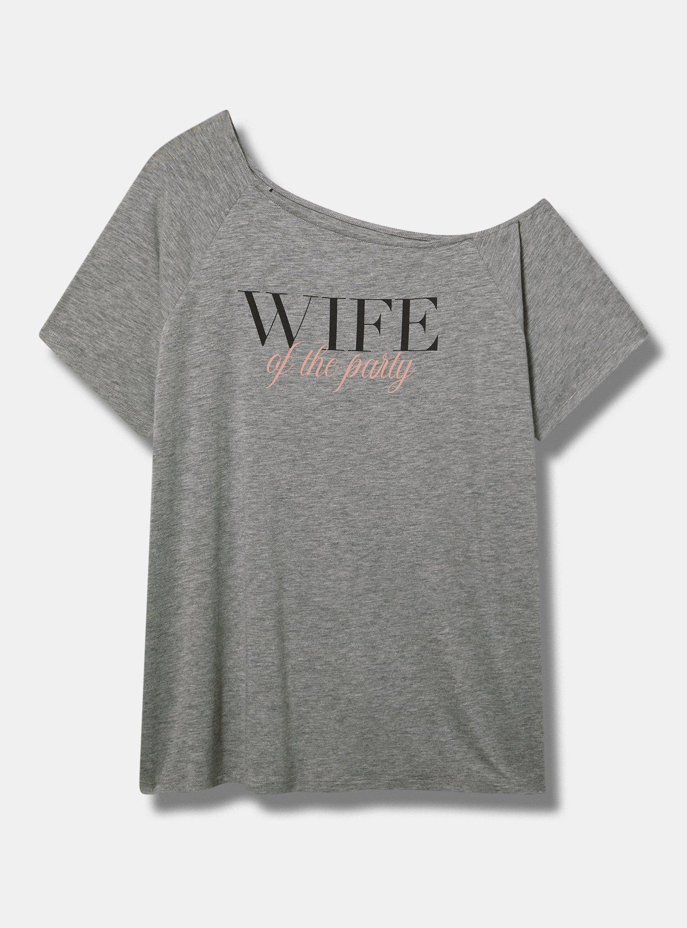 Wife Cotton Off-Shoulder Tee