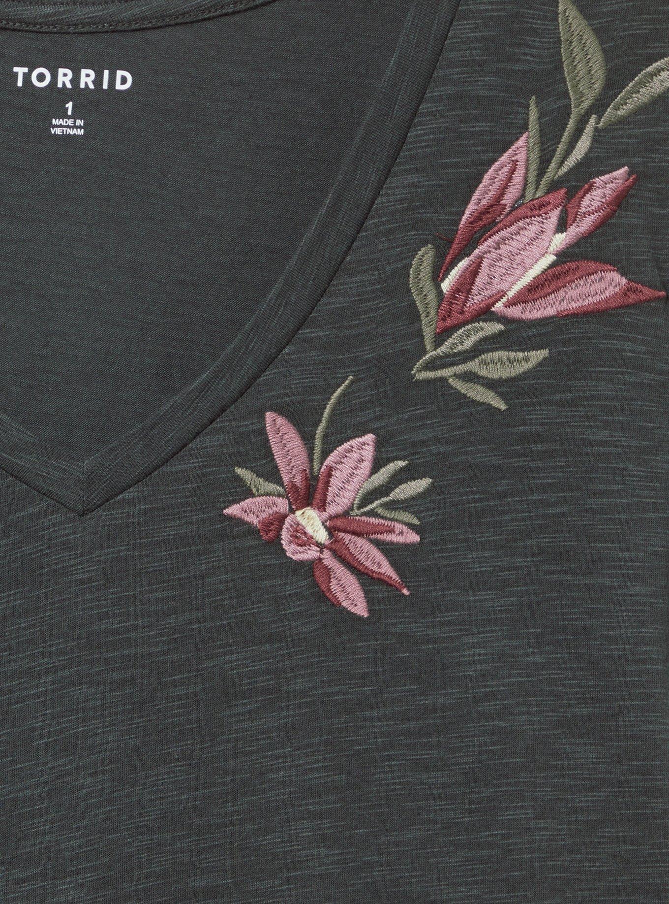 Flowers Classic Vintage Slub V-Neck Tee