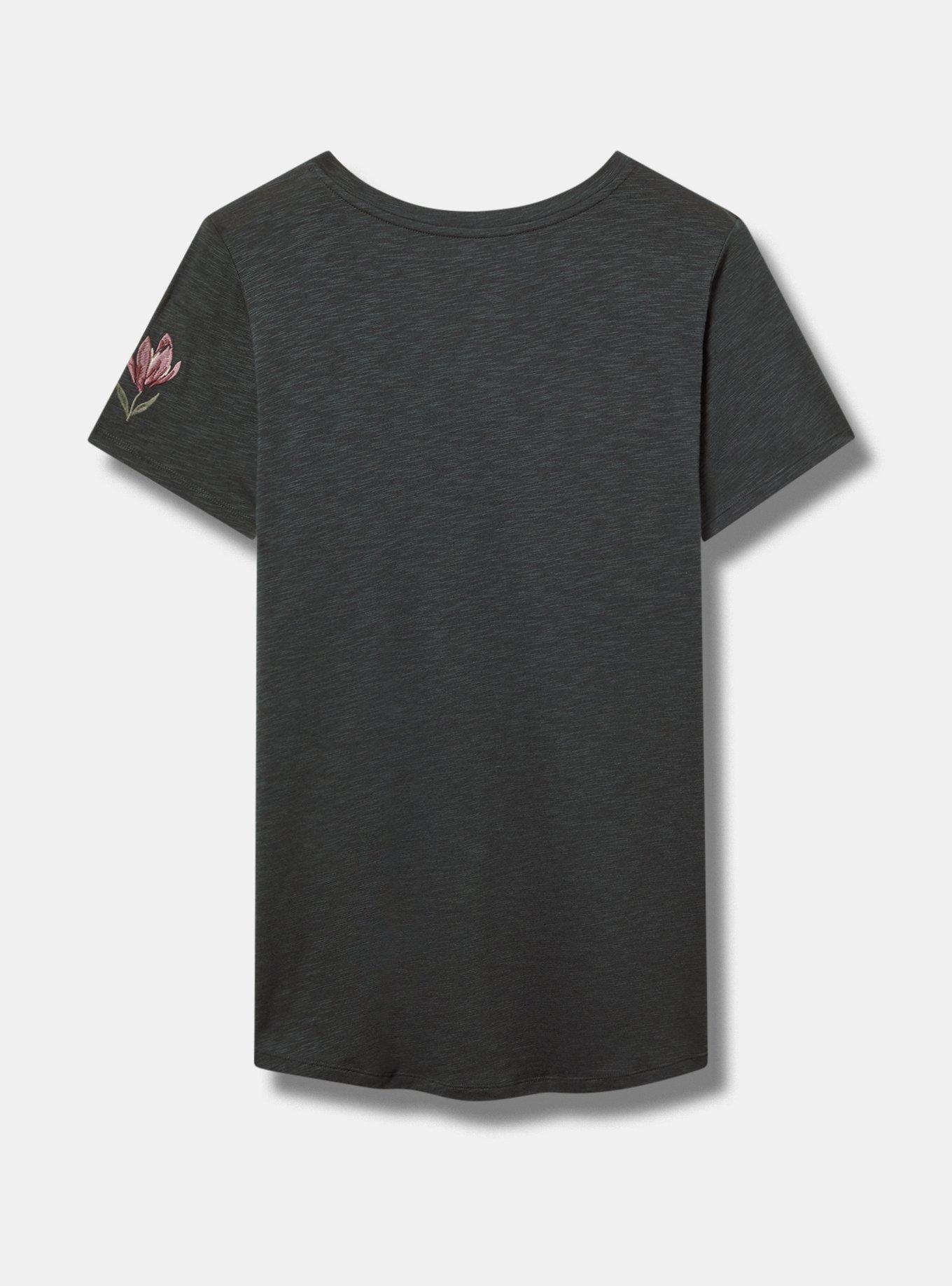 Flowers Classic Vintage Slub V-Neck Tee