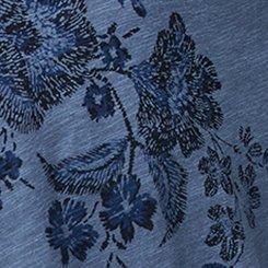Heritage Slub Relaxed V-Neck Tee, TROMPE LOEIL FLORAL CHINA BLUE, swatch