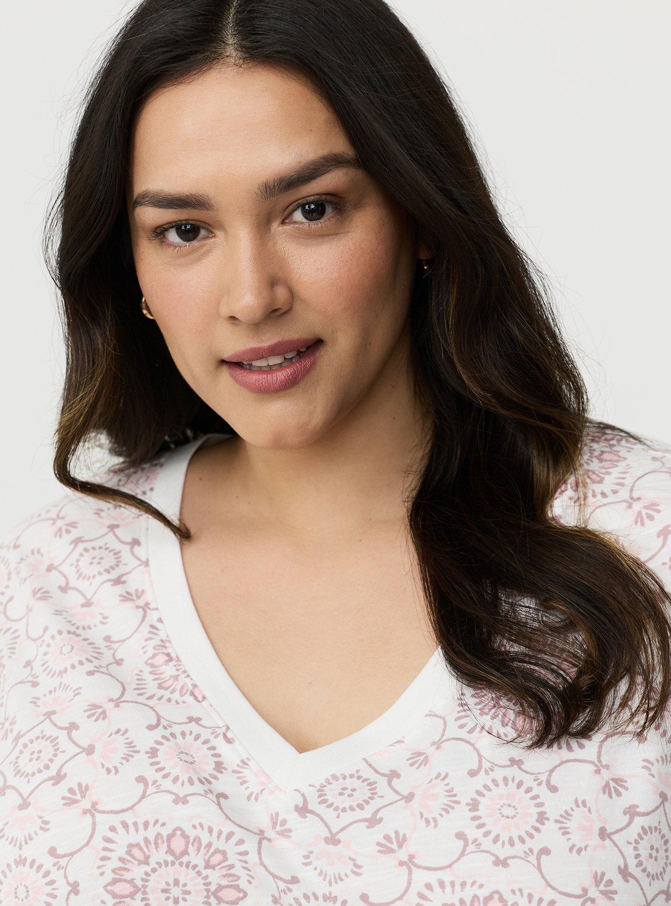 Heritage Slub V-Neck Relaxed Tee, NAVAGATION MEDALLION PINK, alternate