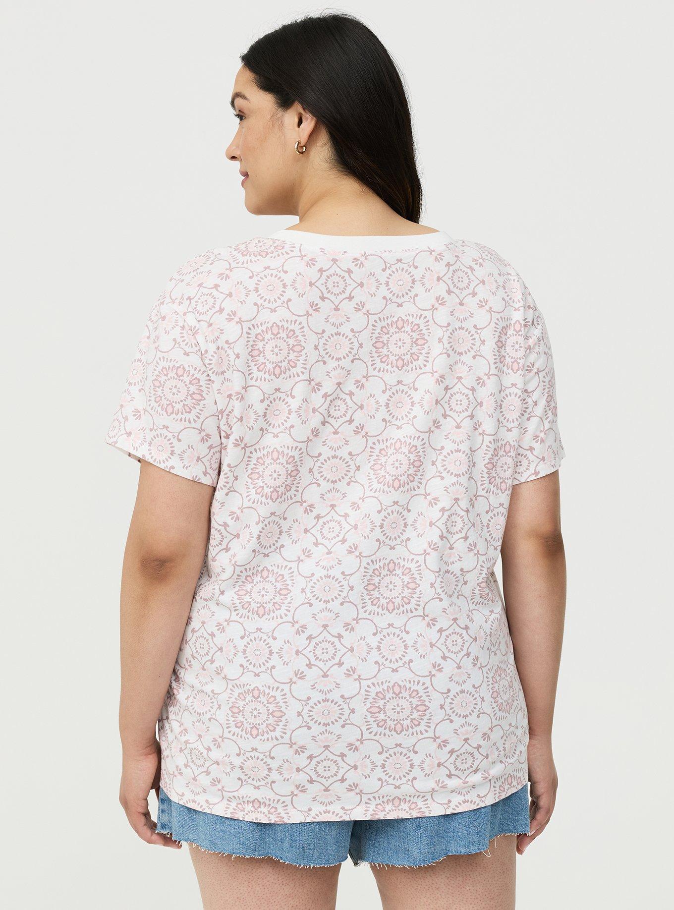 Heritage Slub V-Neck Relaxed Tee, NAVAGATION MEDALLION PINK, alternate