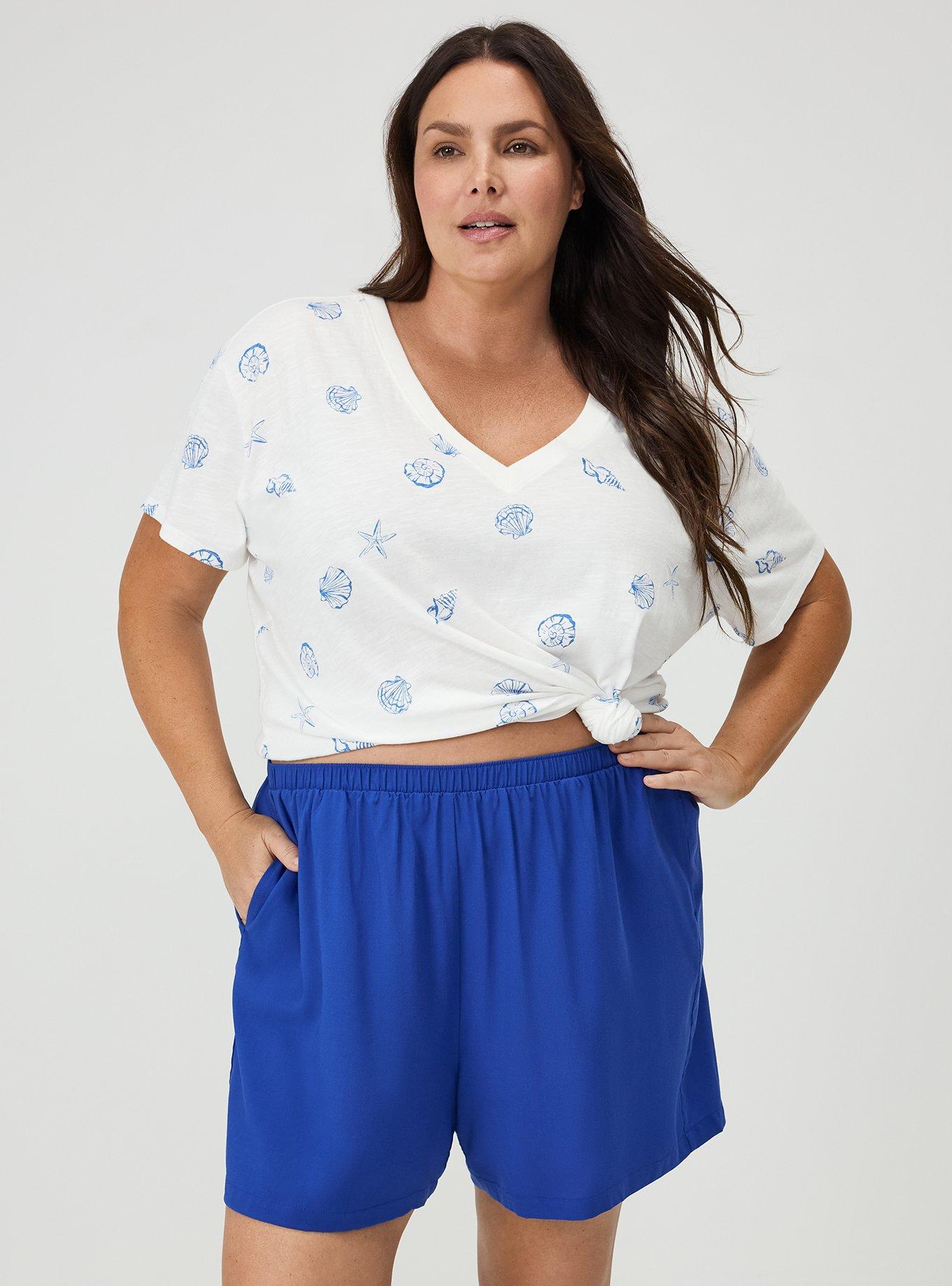 Heritage Slub V-Neck Relaxed Tee, SOLEI SHELLS BLUE, alternate