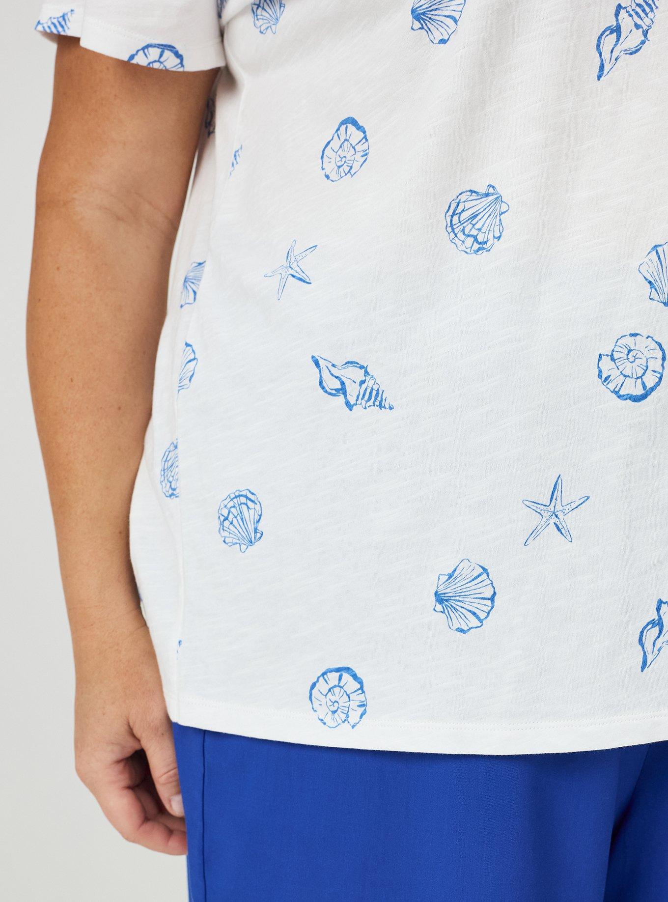 Heritage Slub V-Neck Relaxed Tee, SOLEI SHELLS BLUE, alternate