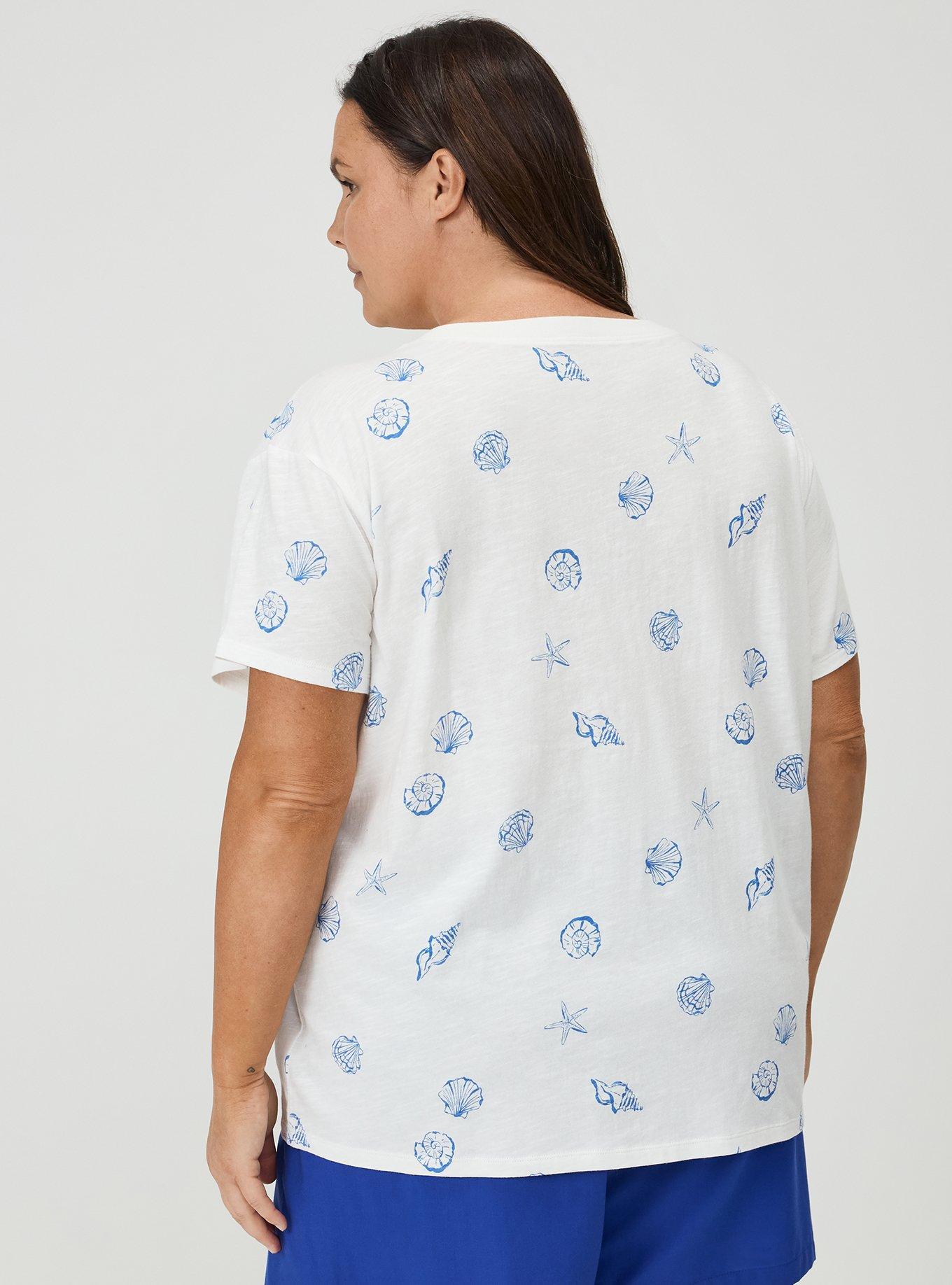 Heritage Slub V-Neck Relaxed Tee, SOLEI SHELLS BLUE, alternate