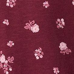Heritage Slub V-Neck Relaxed Tee, MEG DITSY FLORAL BURGUNDY, swatch