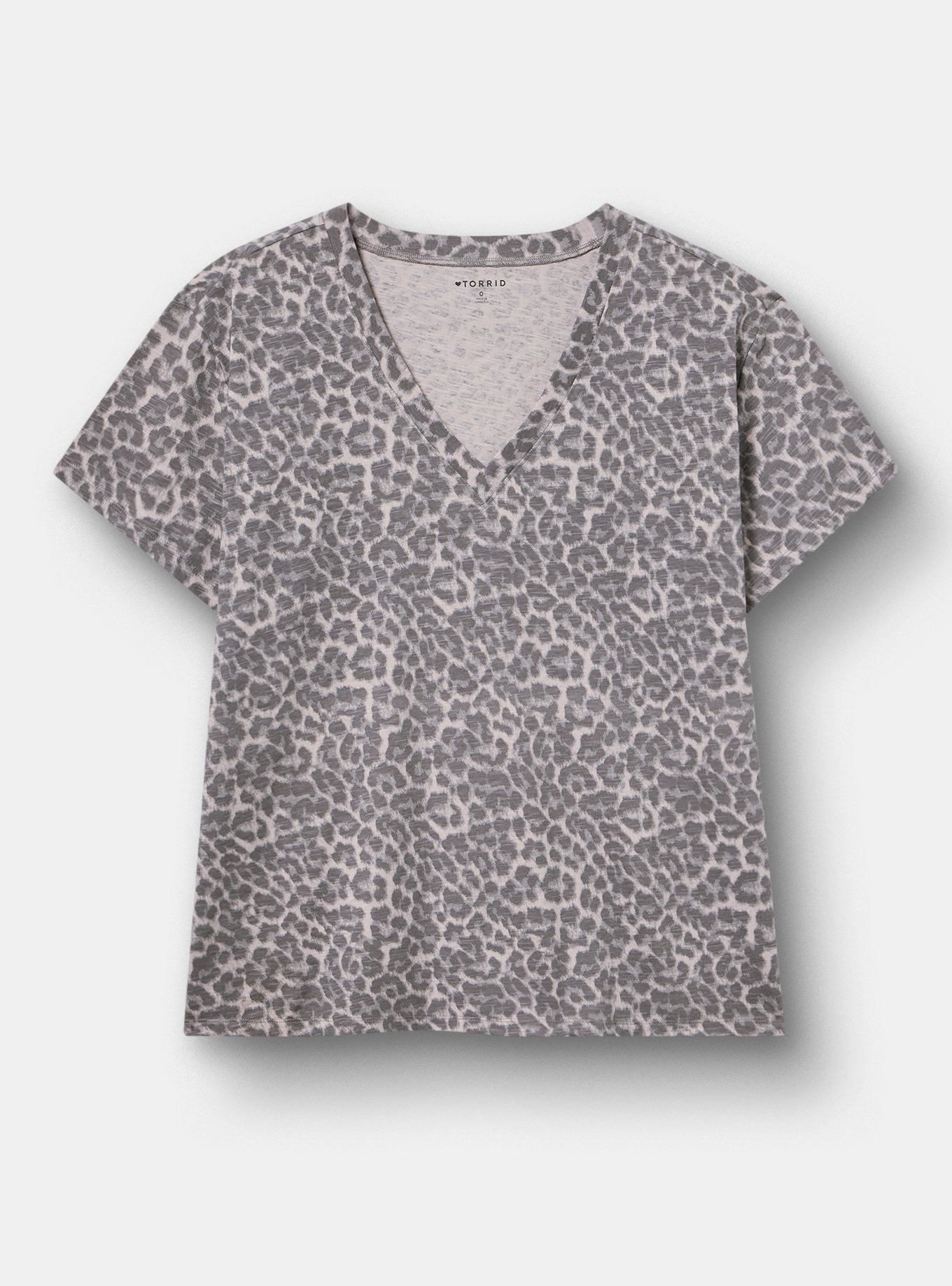 Heritage Slub V-Neck Relaxed Tee, ON THE PROWL LEOPARD LIGHT BROWN, hi-res