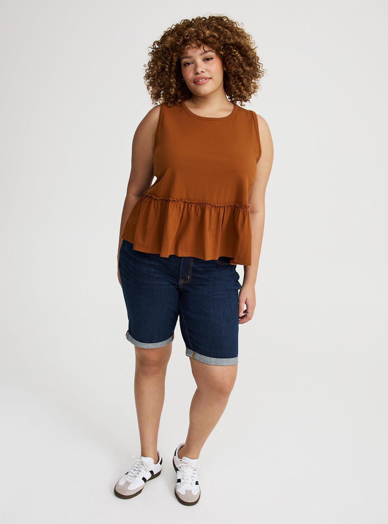 Cotton Crew Babydoll Crop Top