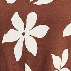 Cotton Crew Babydoll Top, GABRIELLA FLORAL BROWN, swatch