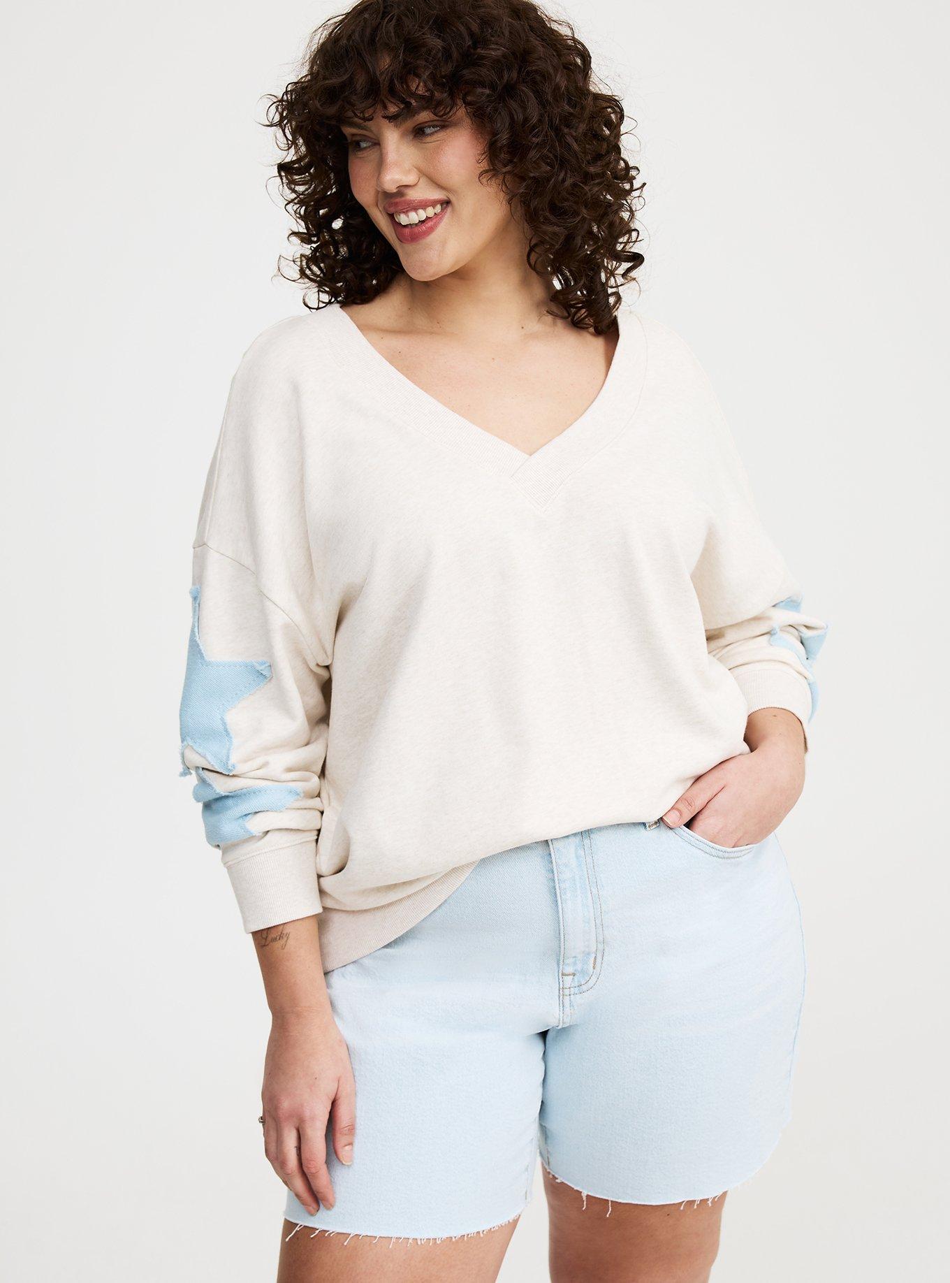 Oversized V-Neck Sweatshirt