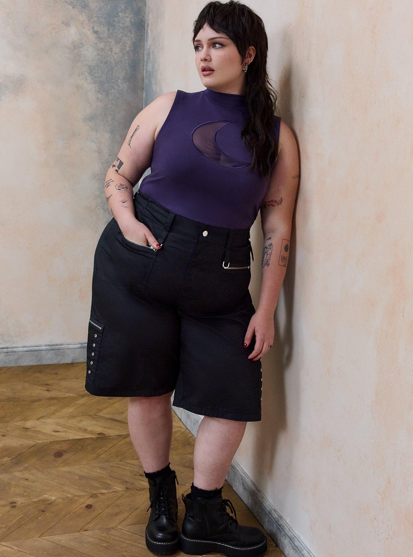 Plus Size - Nightfall Foxy Mock Neck Crop Tank - Torrid