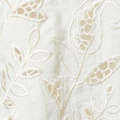 Beach Linen Eyelet Shirt, CLOUD DANCER, swatch