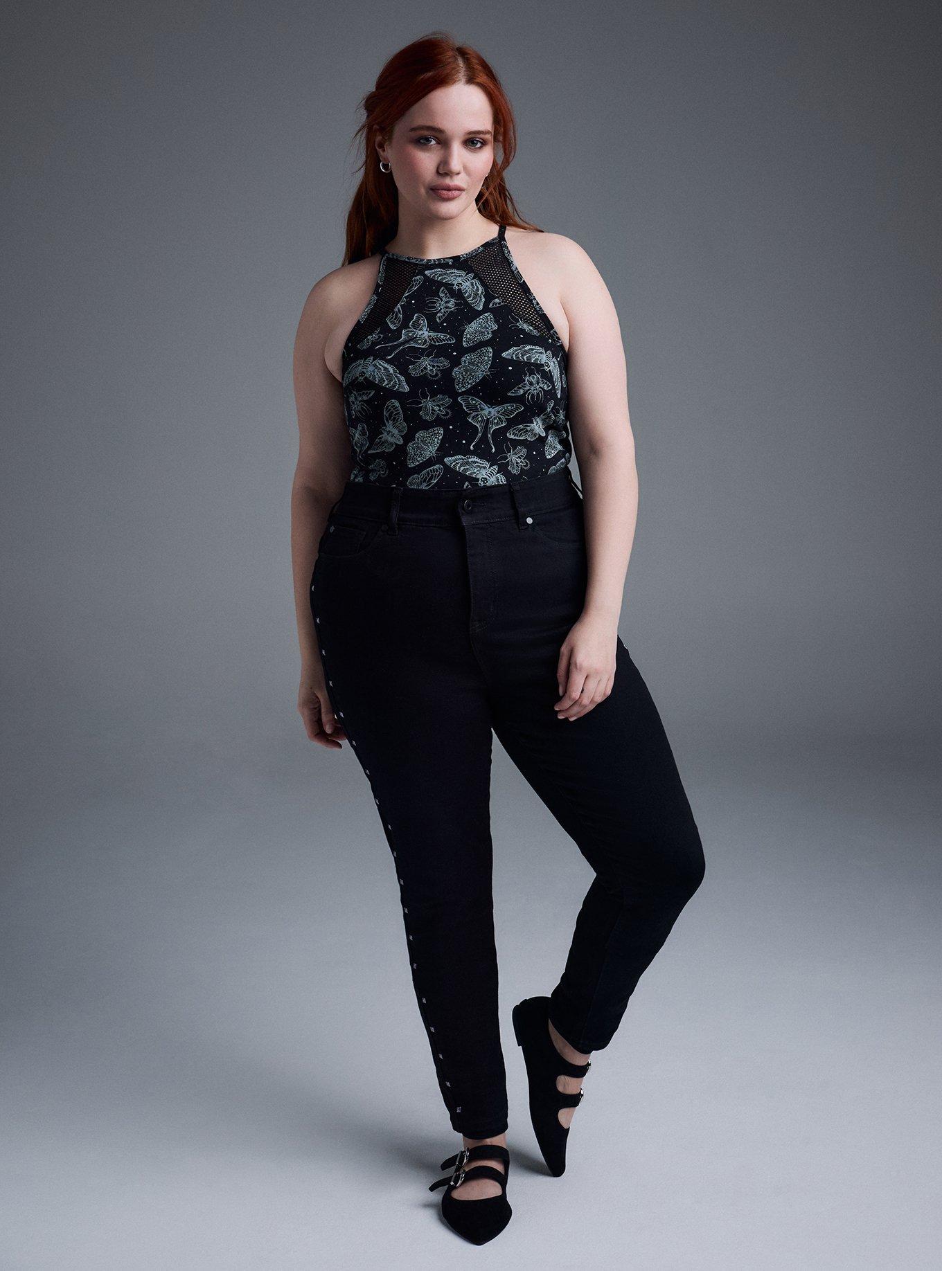 Nightfall Foxy Mesh High Neck Crop Tank, NIGHT CRAWLERS BLACK, alternate