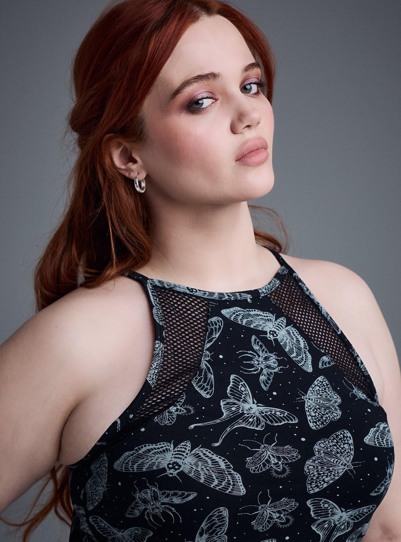 Nightfall Foxy Mesh High Neck Crop Tank, NIGHT CRAWLERS BLACK, alternate