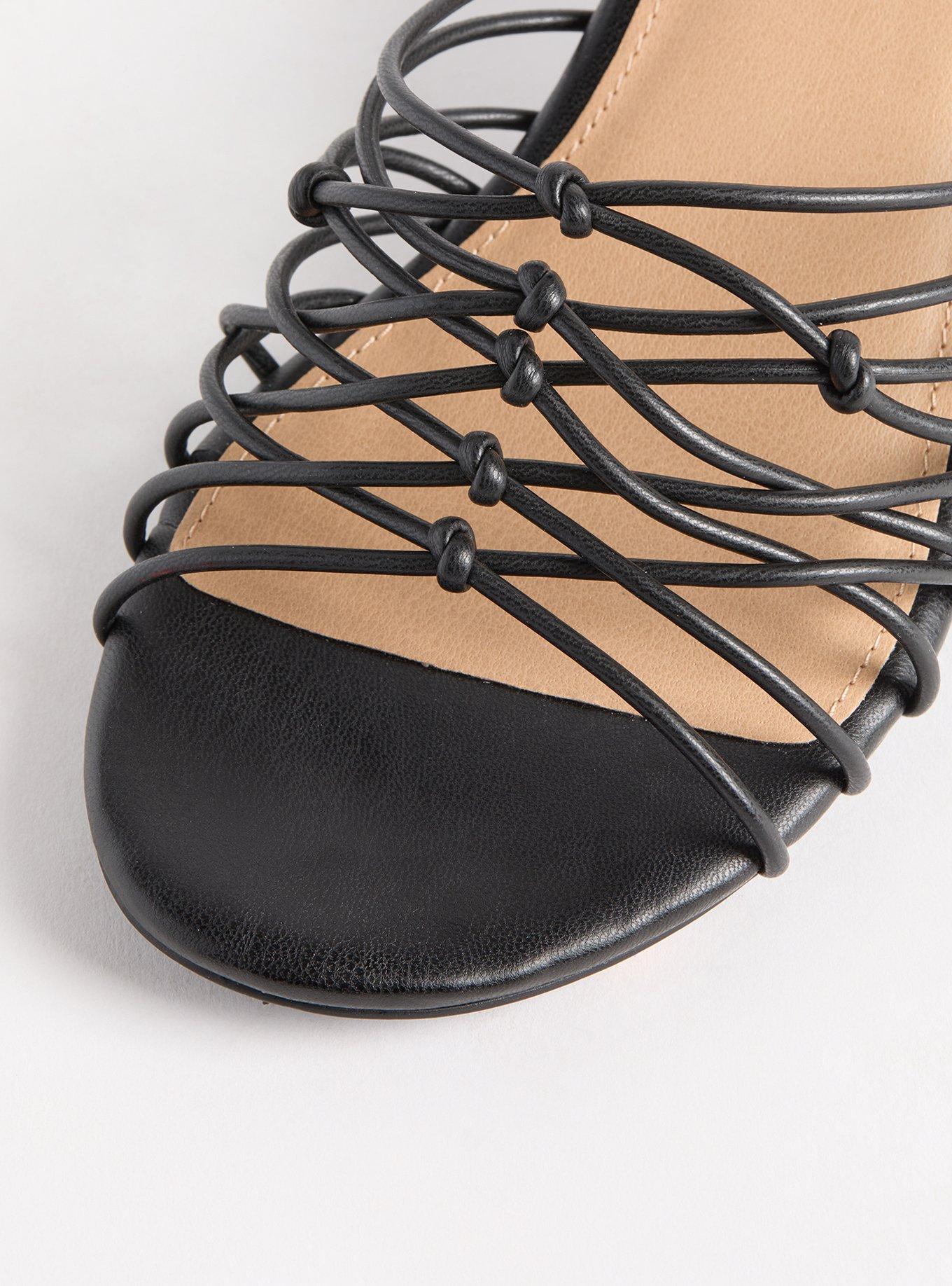 Knotted Strappy Block Heel